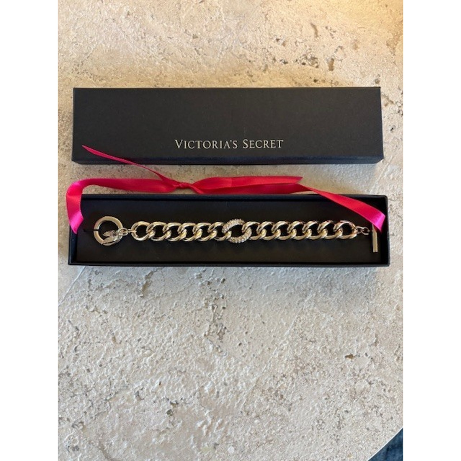 Victorias Secret - Gold Tone And White Stone Bracelet 35$